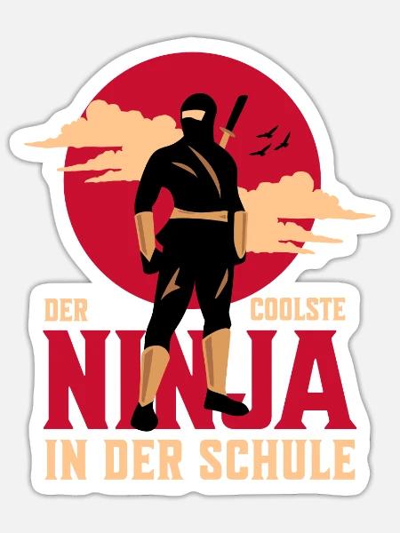 Der Coolste Ninja In Der Schule Ninja Karneval - Sticker Größe S (10 x 10 cm) - Mattweiß