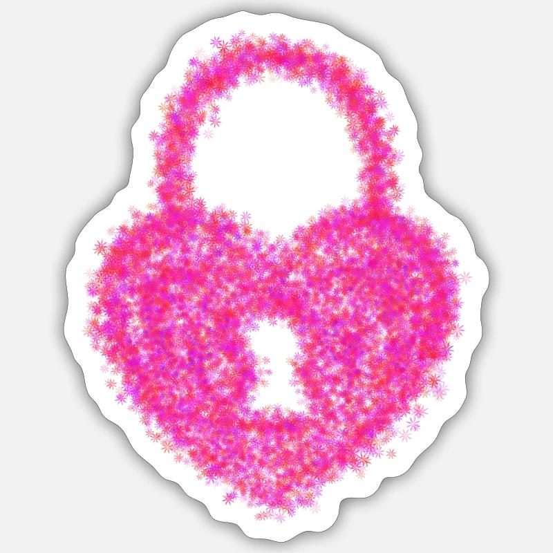 HEARTLOCK - Sticker size S (10 x 10 cm) - white matte