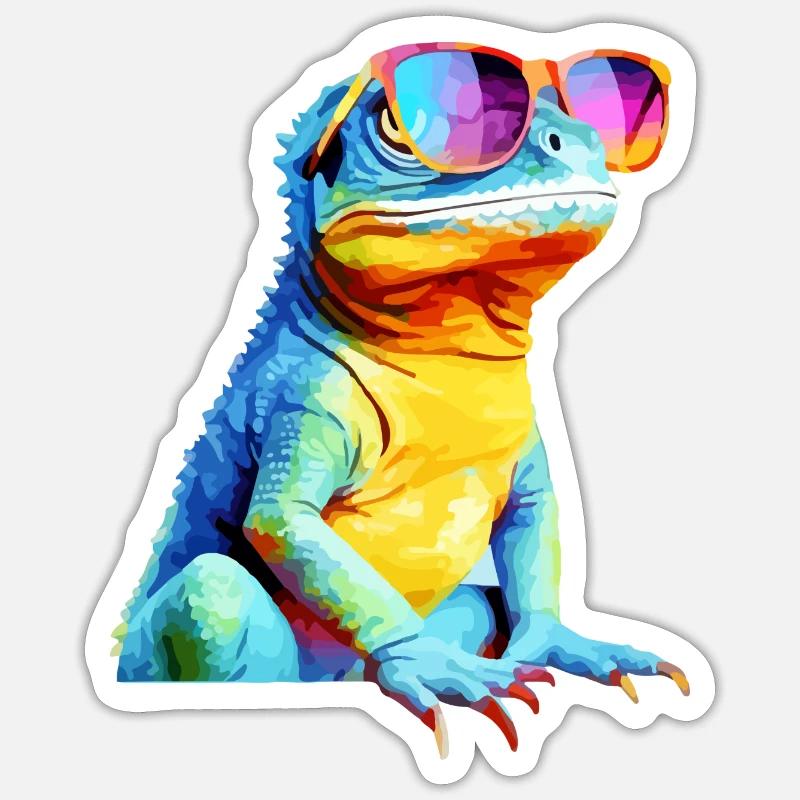 Hacko the spectacled lizard Sticker size S (10 x 10 cm)