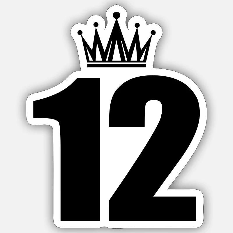 12 - Sticker Größe S (10 x 10 cm) - Mattweiß
