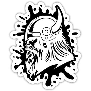 Viking Head Viking Warrior - Sticker size S (10 x 10 cm) - white matte - Front