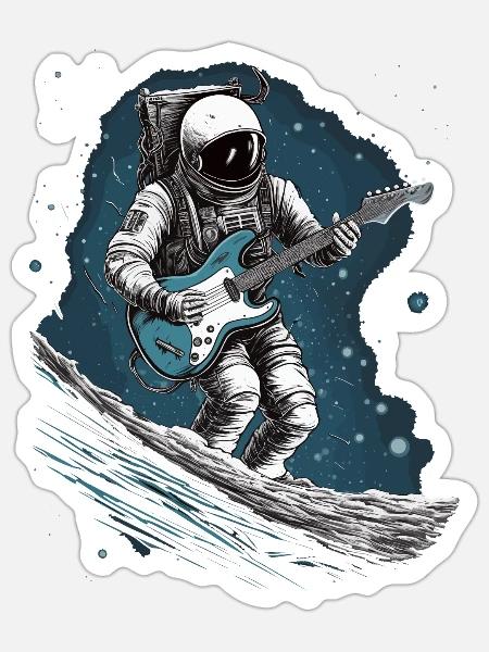 Moon Rock - Sticker Größe S (10 x 10 cm) - Mattweiß