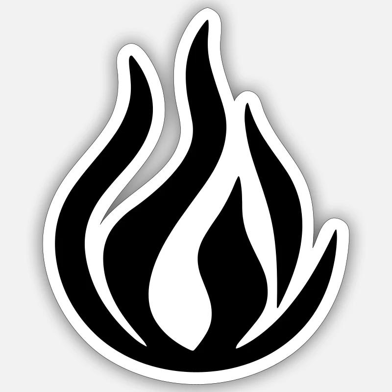 Flamme - Sticker taille S (10 x 10 cm) - blanc mat