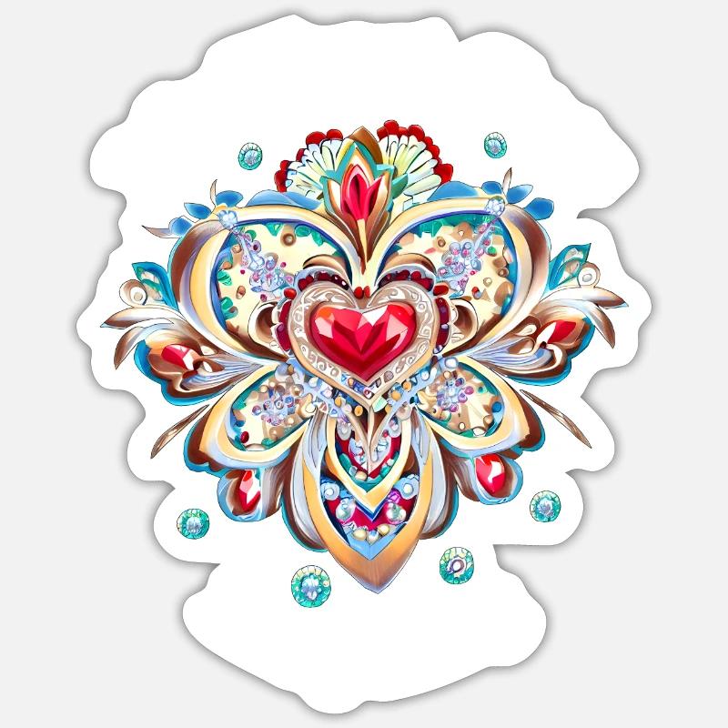 Mon cœur devient bling-bling Sticker taille S (10 x 10 cm)