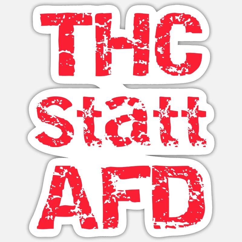 THC Statt AFD - Sticker Größe S (10 x 10 cm) - Mattweiß