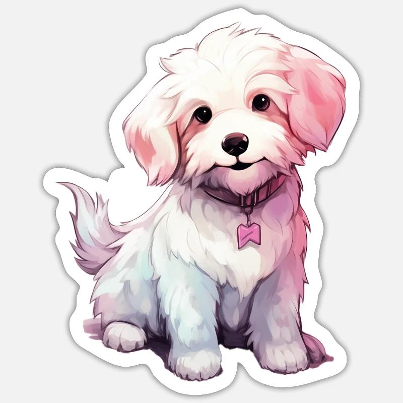 Doux art maltais - Sticker taille S (10 x 10 cm) - blanc mat
