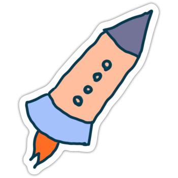 Departure into new worlds - Sticker size S (10 x 10 cm) - white matte - Front