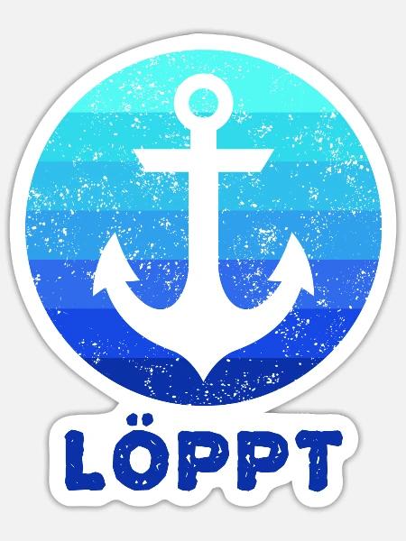 Anker Löppt - Sticker Größe S (10 x 10 cm) - Mattweiß
