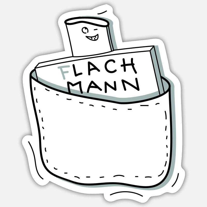 Junggeselle Lach Mann - Sticker Größe S (10 x 10 cm) - Mattweiß