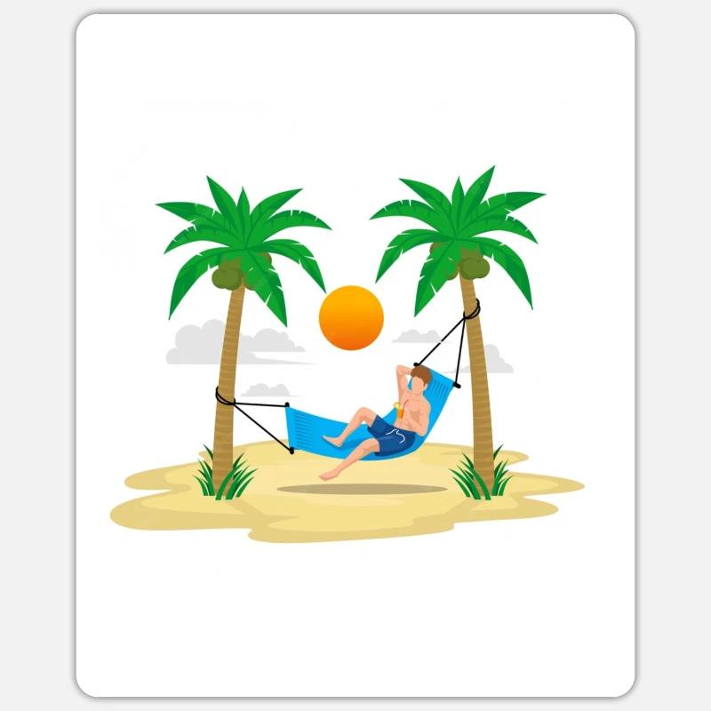 palm tree,VACANCY - Sticker size S (10 x 10 cm) - white matte