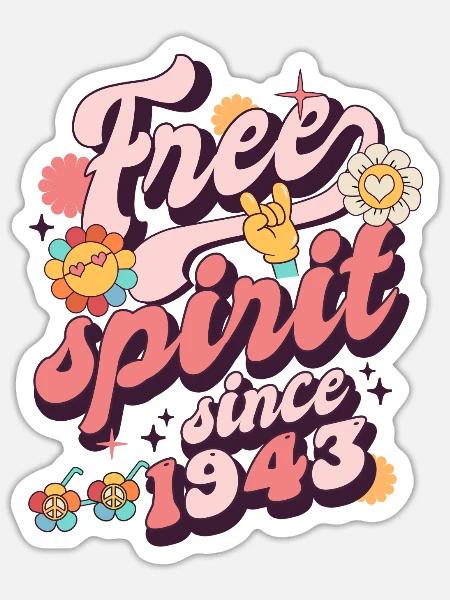 80 Jahre alter Jahrgang Geburtstag Jahrgang 1943 - Sticker Größe S (10 x 10 cm) - Mattweiß