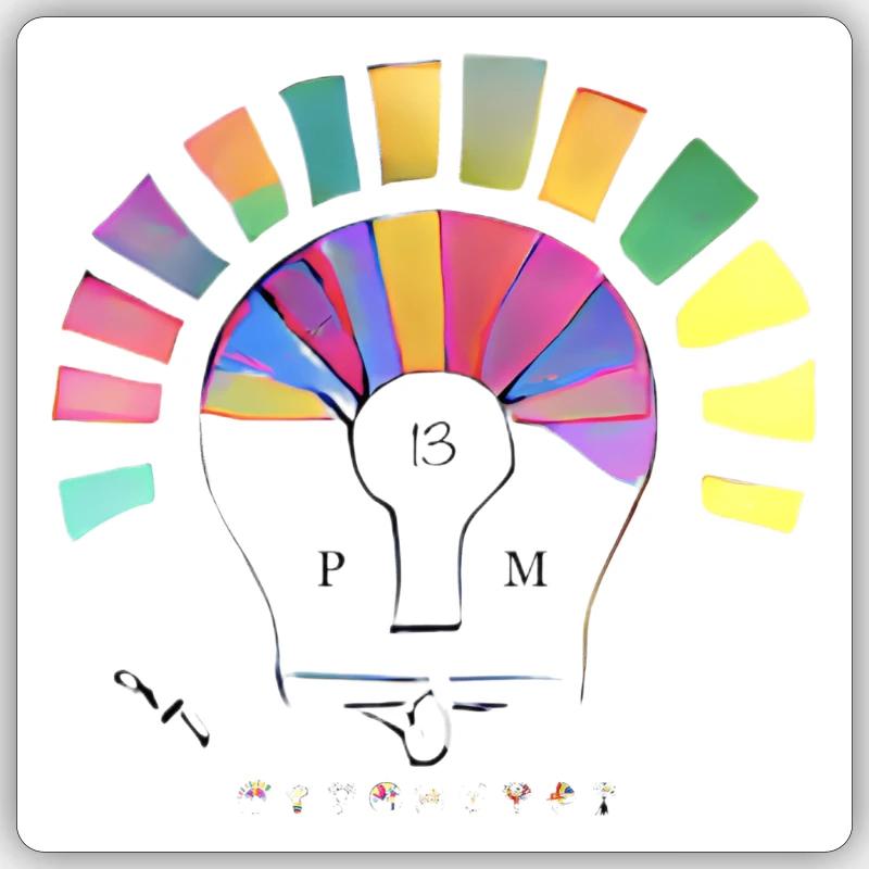 PM 13 - Sticker size S (10 x 10 cm) - white matte