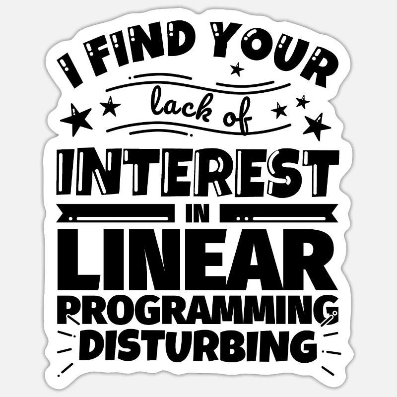 Lineare Programmierung lustiges Geschenk Sticker Größe S (10 x 10 cm)