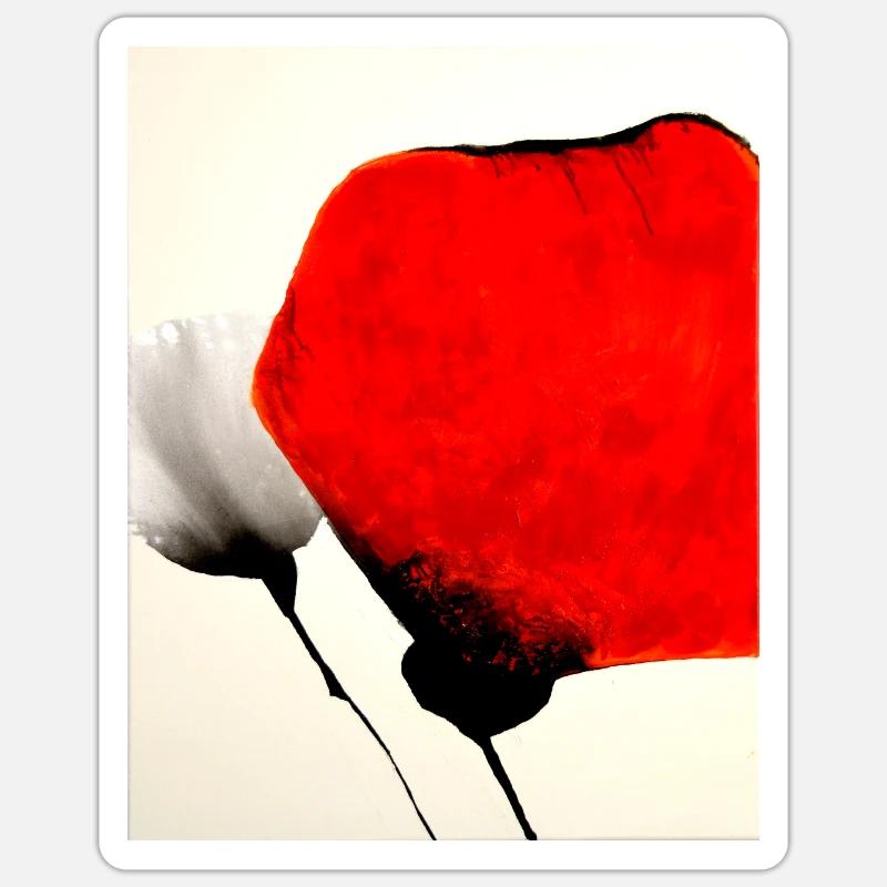Mohn - Sticker Größe S (10 x 10 cm) - Mattweiß
