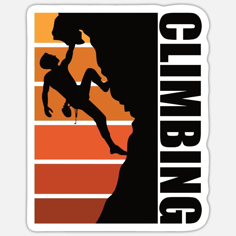 Climbers on rocks while bouldering on a climbing tour Sticker size S (10 x 10 cm)