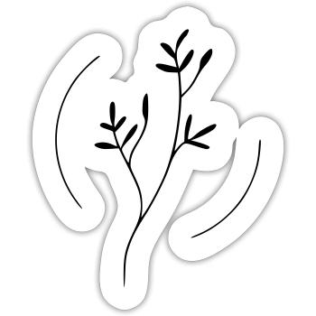 Zweig im kreis - Sticker Größe S (10 x 10 cm) - Mattweiß - Vorne