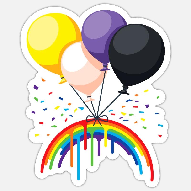 Balloon nonbinary Pride Sticker size S (10 x 10 cm)