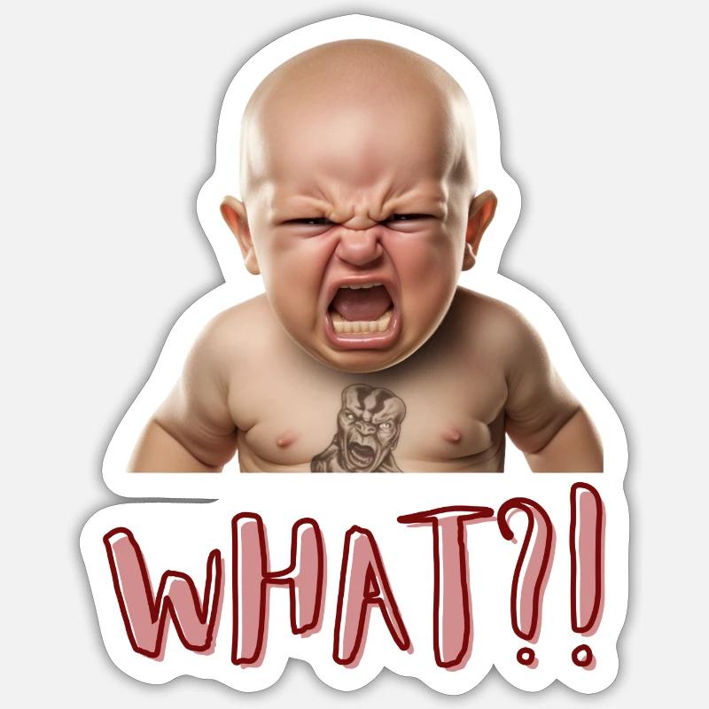 Quoi?! - Sticker taille S (10 x 10 cm) - blanc mat