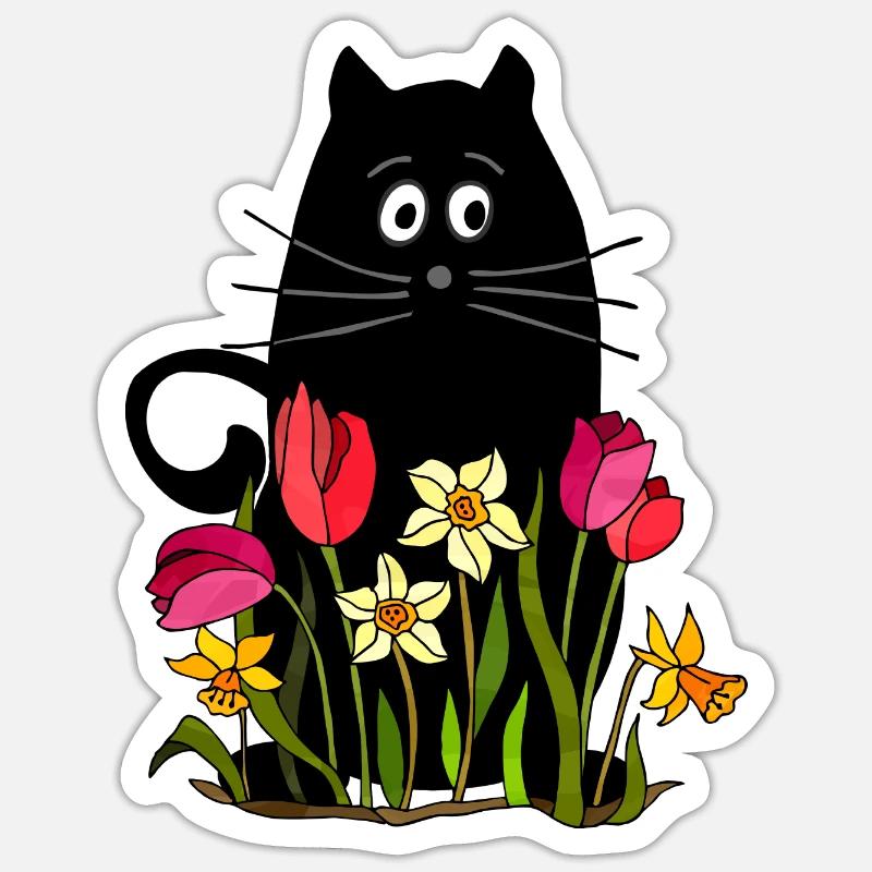 Cat - Sticker size S (10 x 10 cm) - white matte
