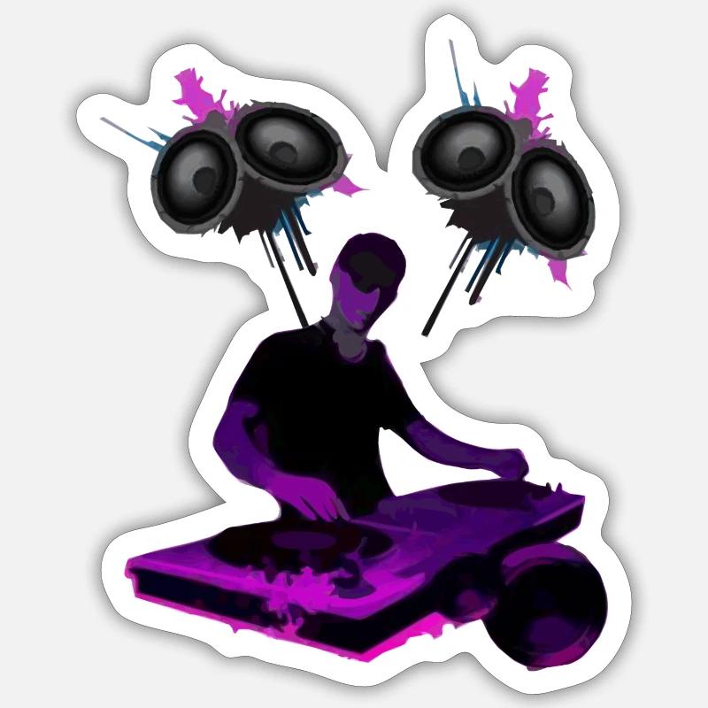 DJ mit speaker Sticker Größe S (10 x 10 cm)