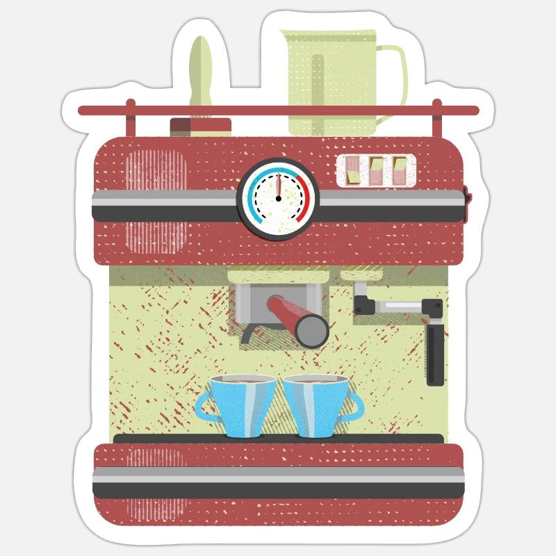 Vector Kaffeemaschine Sticker Größe S (10 x 10 cm)