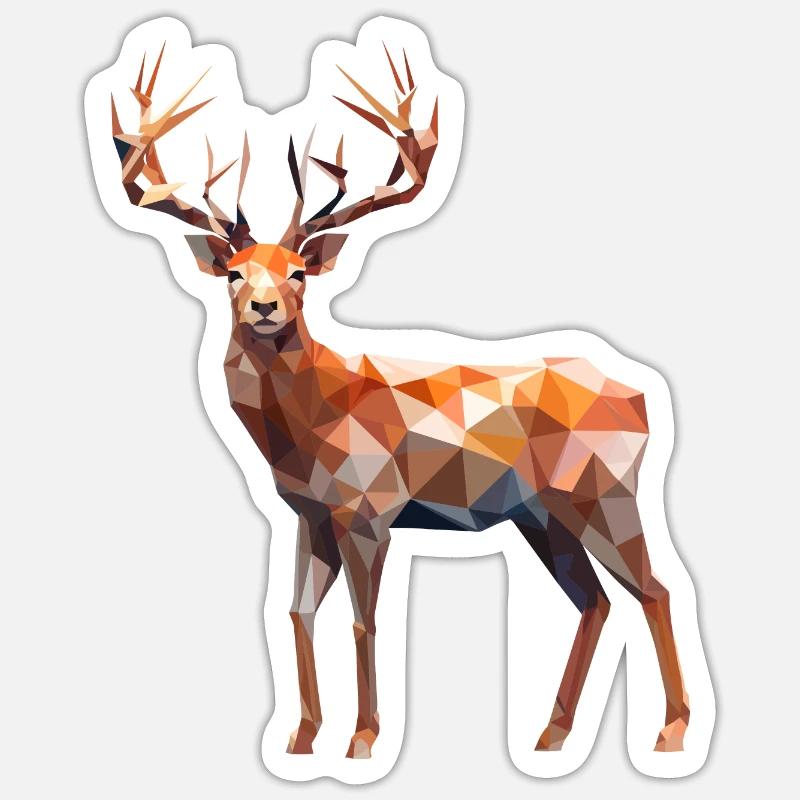 Polygon Hirsch Sticker Größe S (10 x 10 cm)