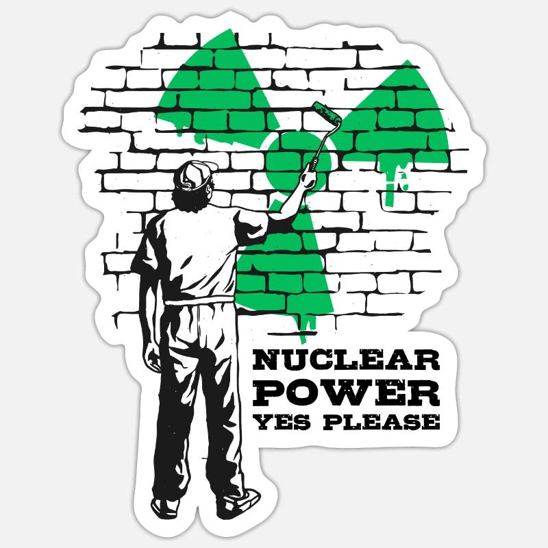 Nuclear Power Yes Please, Yes to Nuclear Energy Sticker size S (10 x 10 cm)