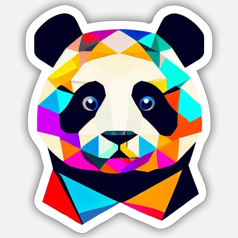 Panda - Sticker taille S (10 x 10 cm) - blanc mat