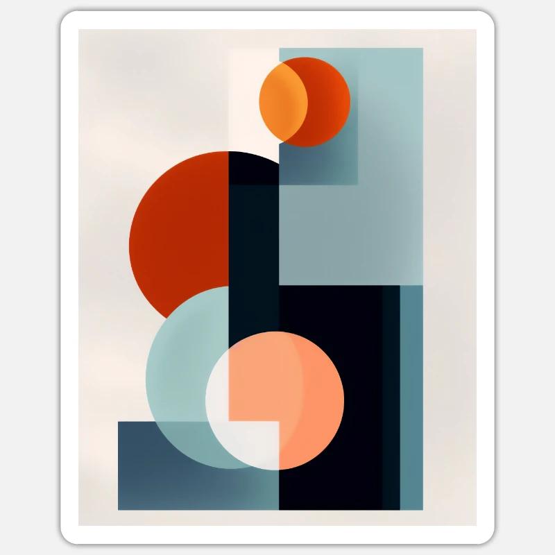 Abstract Art Geometric Shapes Math - Sticker size S (10 x 10 cm) - white matte