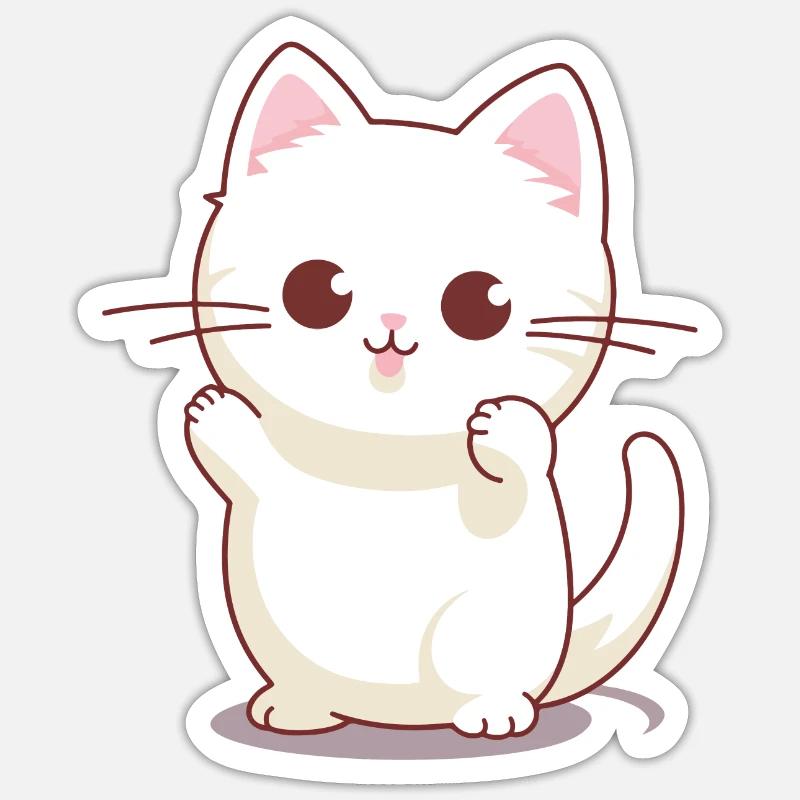 Mignon Kitten Design #6 Sticker taille S (10 x 10 cm)