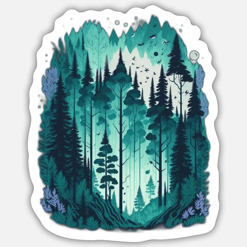 Pinède - Sticker taille S (10 x 10 cm) - blanc mat