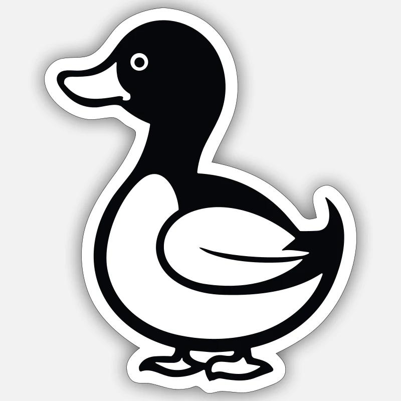 Canard - Sticker taille S (10 x 10 cm) - blanc mat