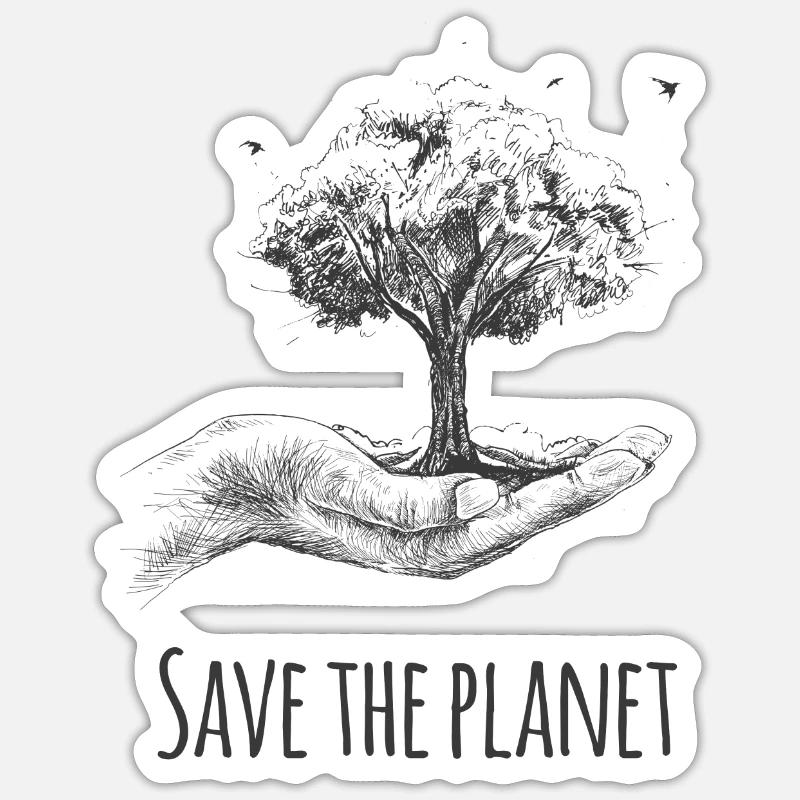 save the planet - Sticker Größe S (10 x 10 cm) - Mattweiß