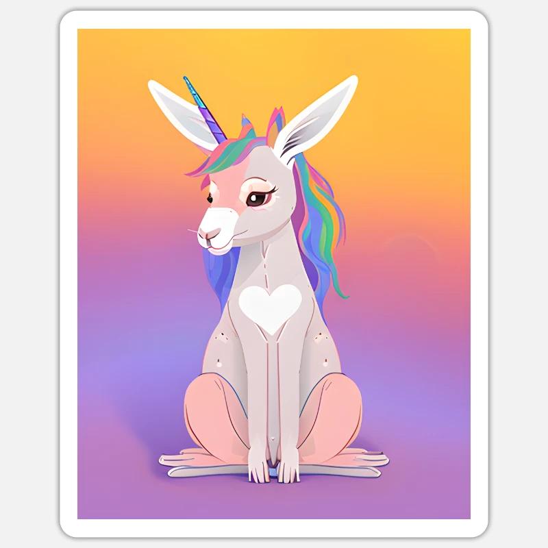 Kangaroo Einhorn Sticker Größe S (10 x 10 cm)