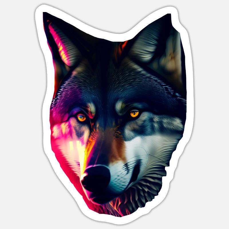 Wolf - Sticker size S (10 x 10 cm) - white matte