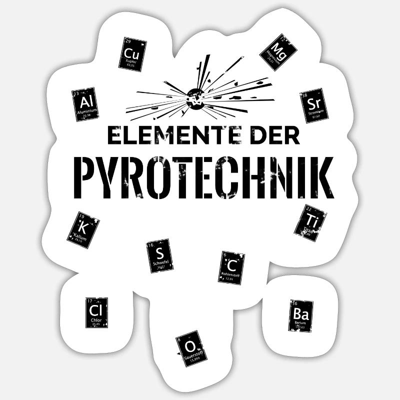 Elemente der Pyrotechnik Sticker Größe S (10 x 10 cm)