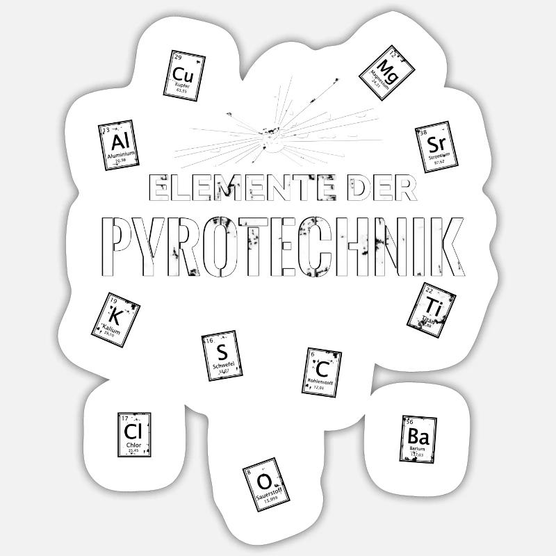 Elemente der Pyrotechnik Sticker Größe S (10 x 10 cm)