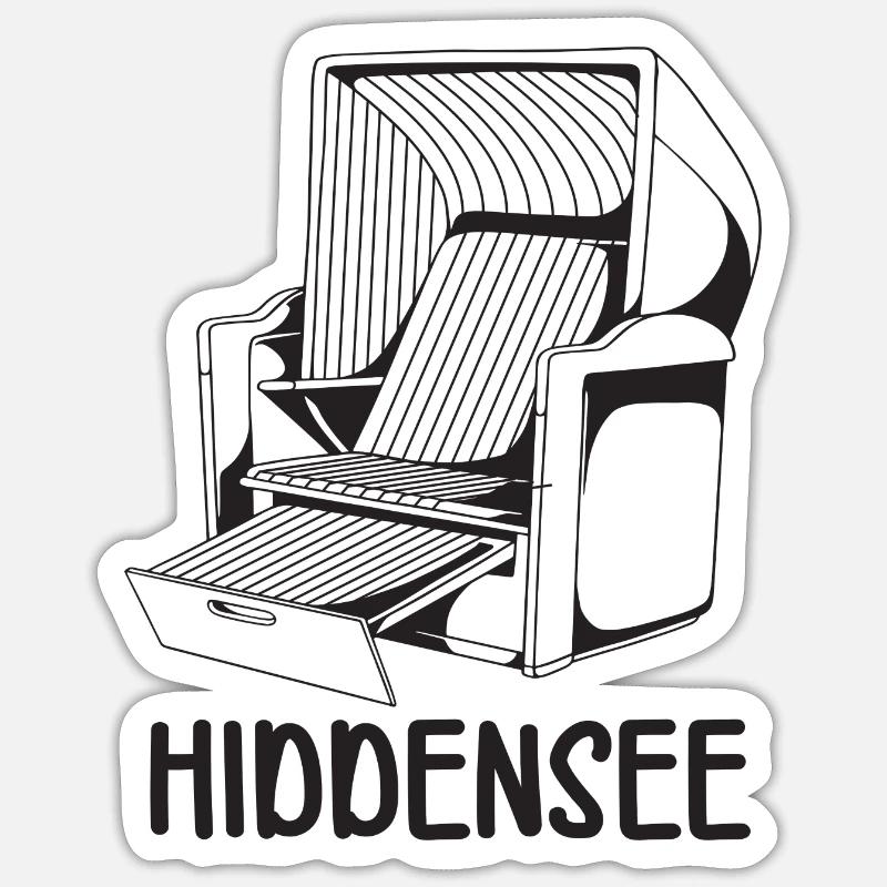 HIDDENSEE BEACH CHAIR - Sticker size S (10 x 10 cm) - white matte