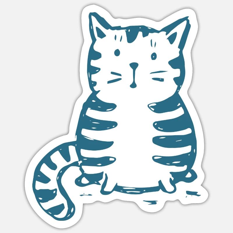 Katze - Sticker Größe S (10 x 10 cm) - Mattweiß