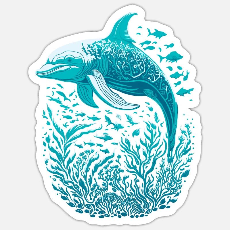 Delfin - Sticker Größe S (10 x 10 cm) - Mattweiß