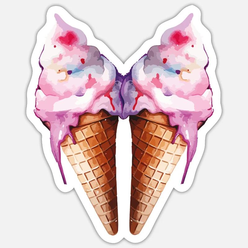Glace 2 - Sticker taille S (10 x 10 cm) - blanc mat