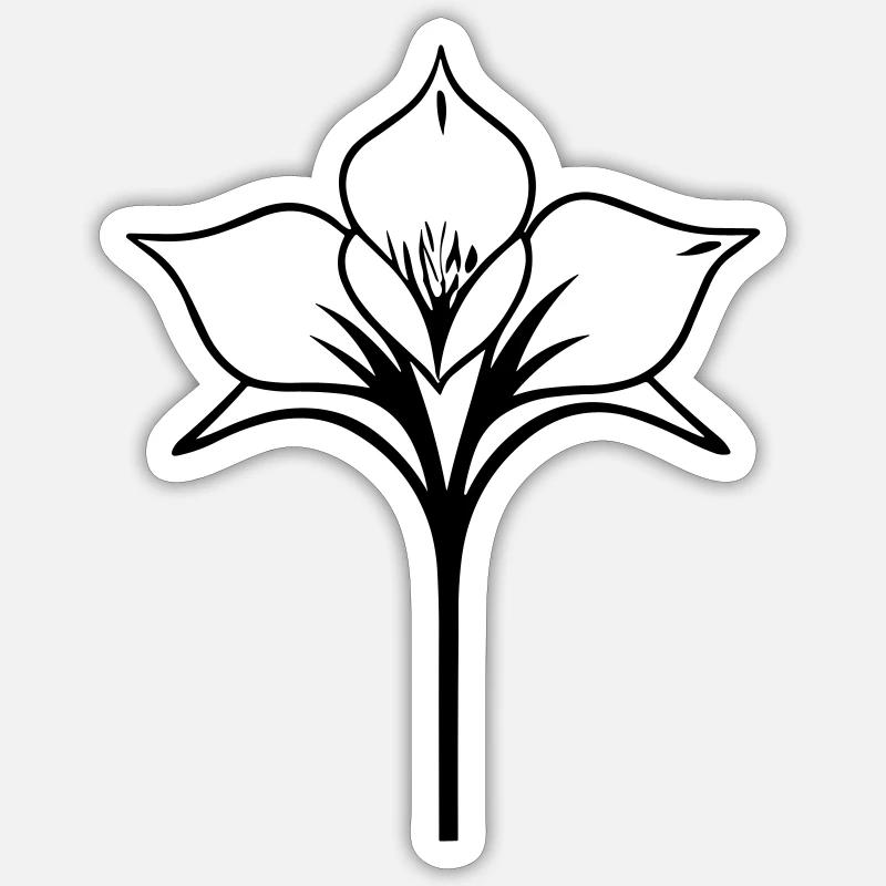 fleur - Sticker taille S (10 x 10 cm) - blanc mat