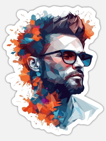Urban Man Style - Sticker Größe S (10 x 10 cm) - Mattweiß