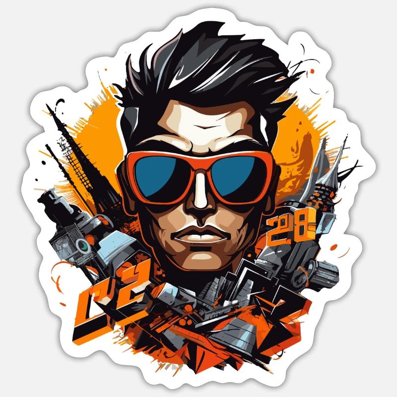 Dude - Sticker Größe S (10 x 10 cm) - Mattweiß