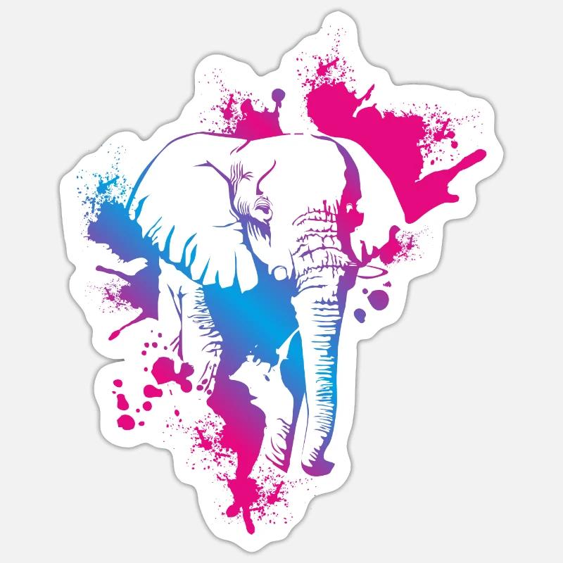 Elephant - Sticker size S (10 x 10 cm) - white matte
