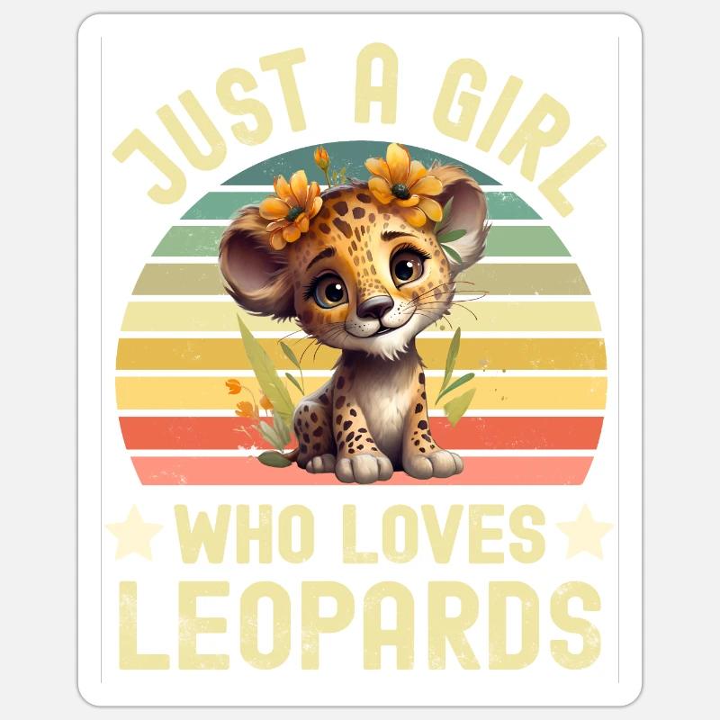 Léopard - Sticker taille S (10 x 10 cm) - blanc mat