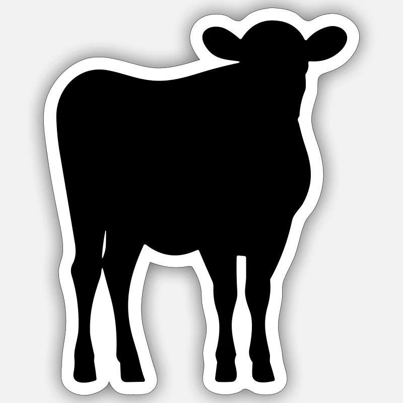vache - Sticker taille S (10 x 10 cm) - blanc mat