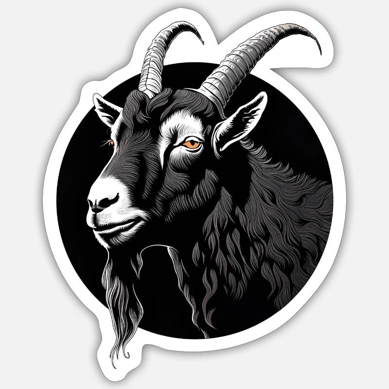 Das G.O.A.T. Ziegen-Emblem - Sticker Größe S (10 x 10 cm) - Mattweiß