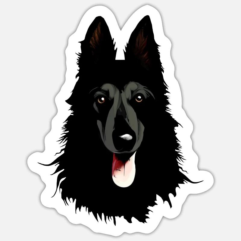 Groenendael - Sticker Größe S (10 x 10 cm) - Mattweiß