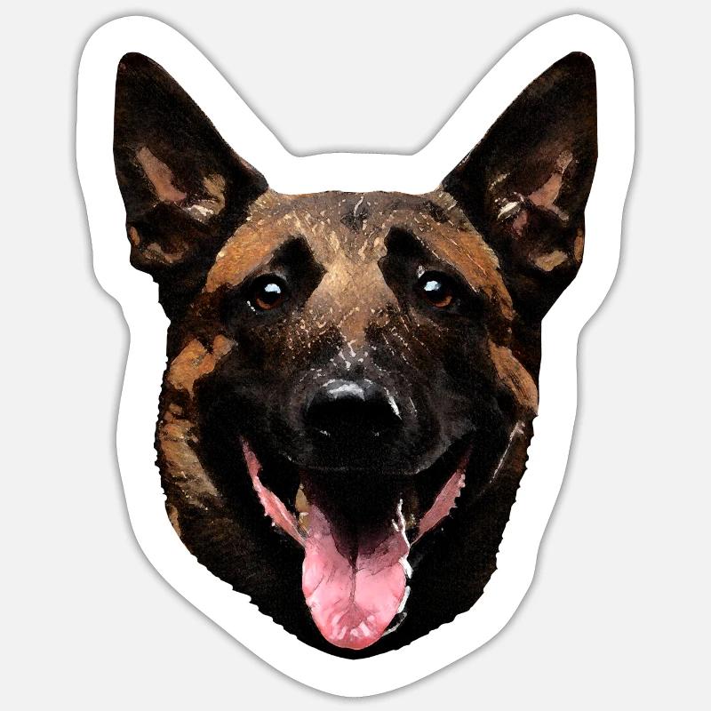 Malinois - Sticker size S (10 x 10 cm) - white matte